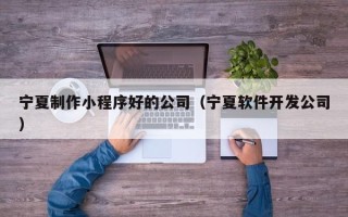 湖北宁夏制作小程序好的公司（宁夏软件开发公司）